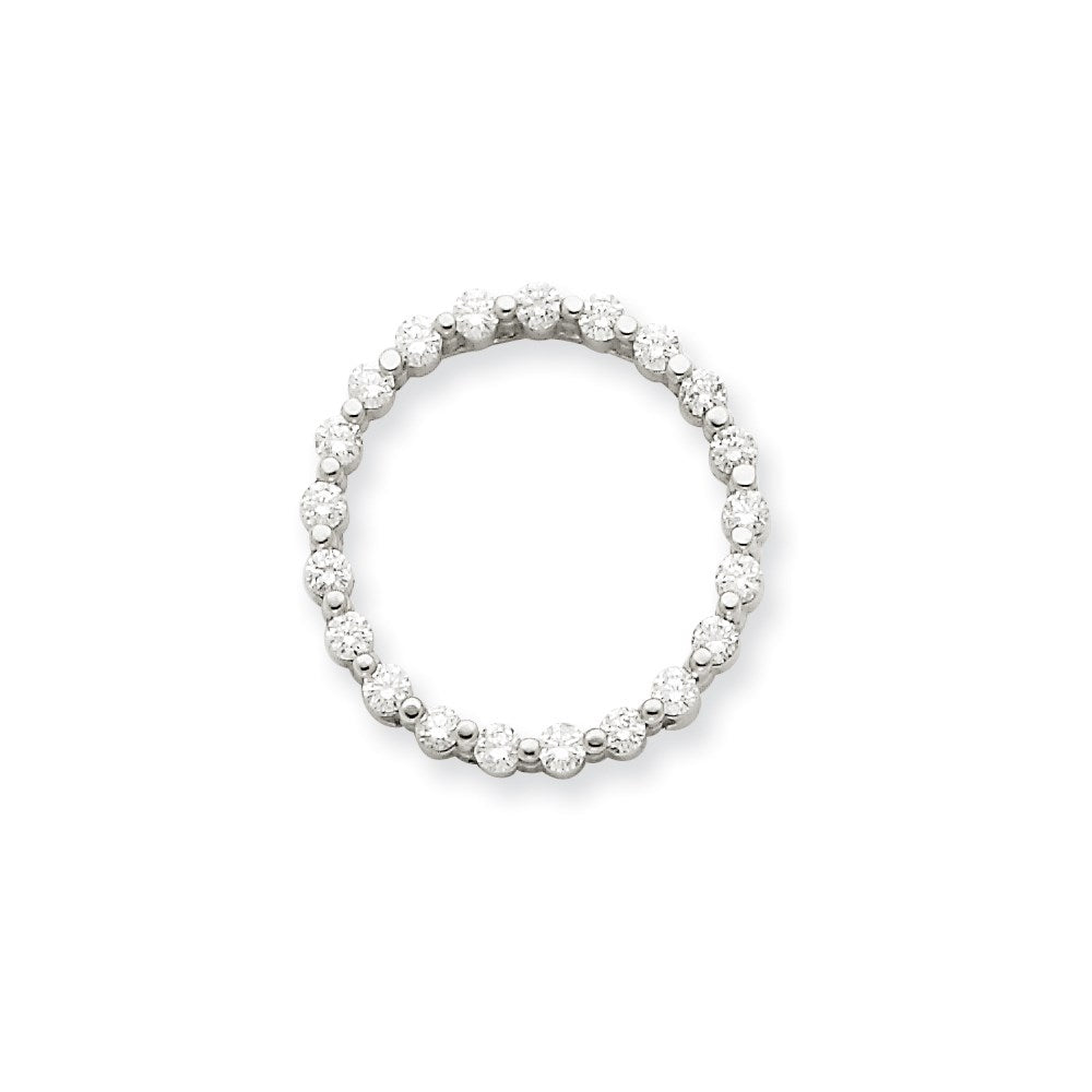 14K White GoldAA Real Diamond Pendant