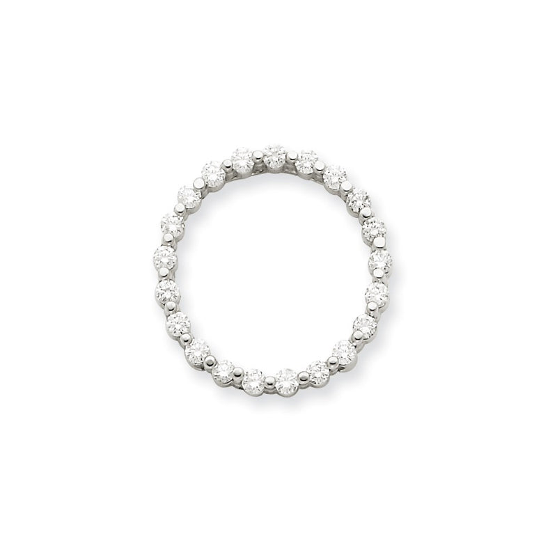 14K White GoldAA Real Diamond Pendant