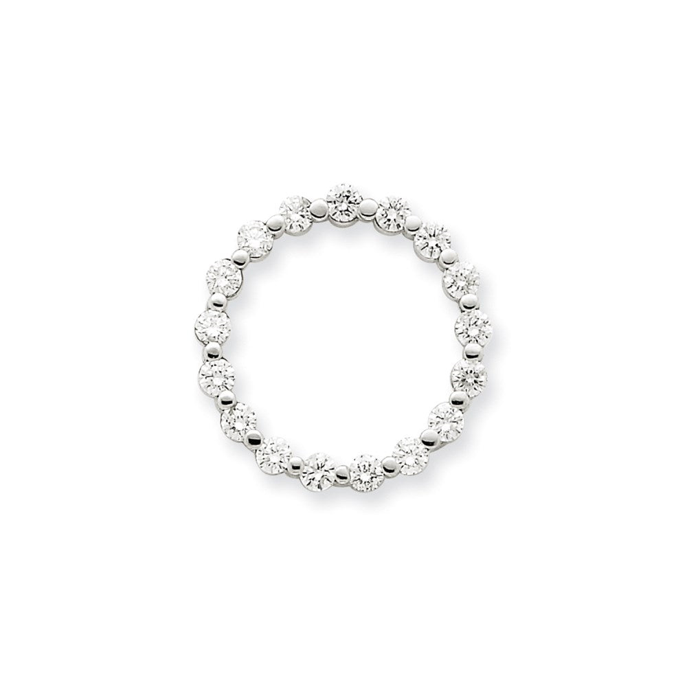 14K White GoldAA Real Diamond Pendant
