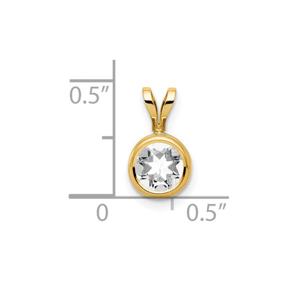 14k Yellow Gold 14k 6mm Cubic Zirconia bezel pendant