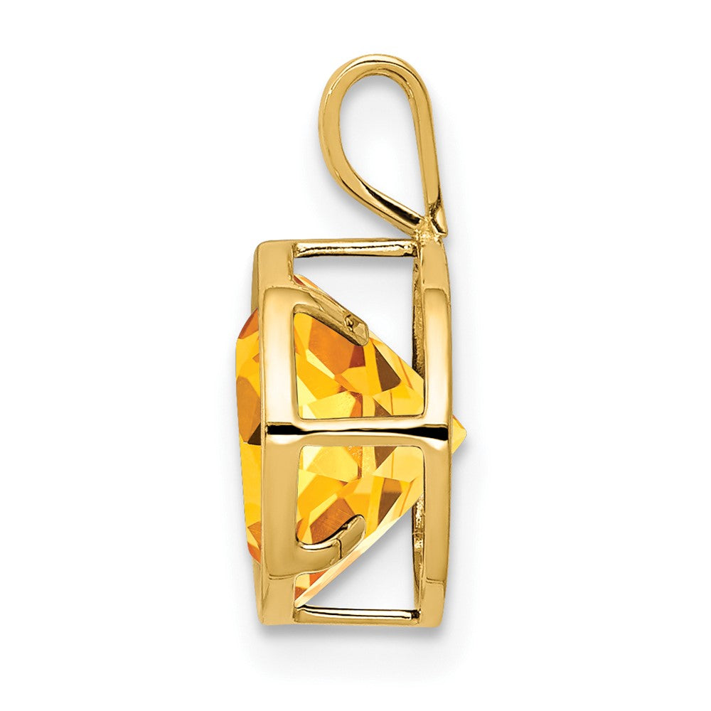 14K Yellow Gold Citrine bezel pendant