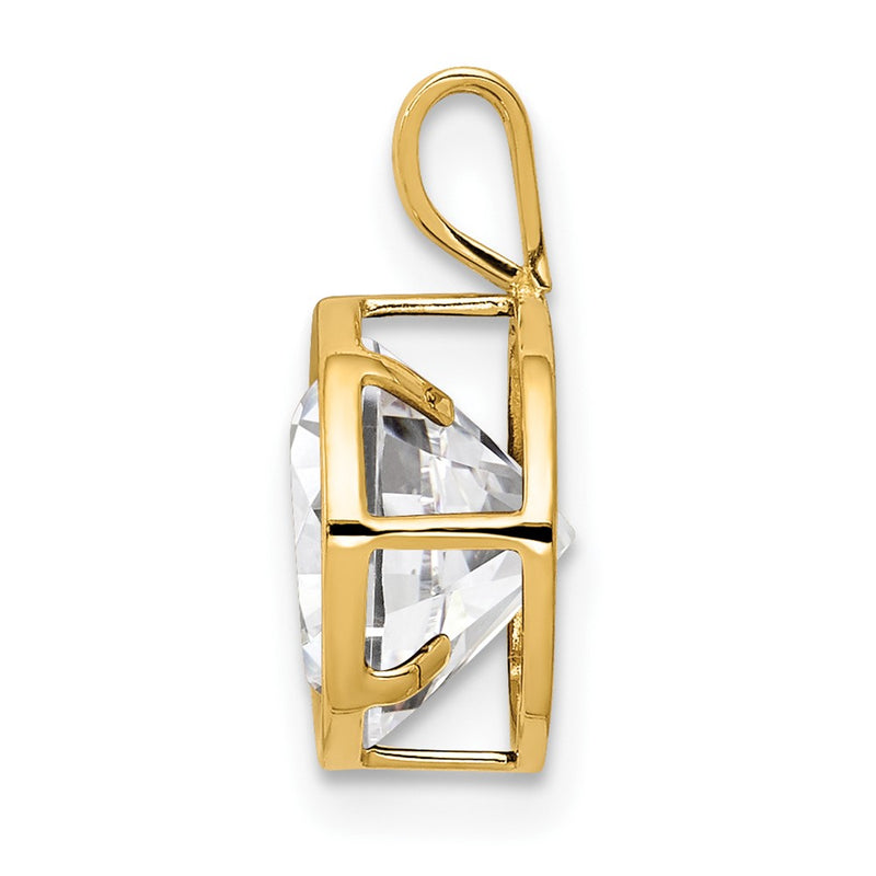 14k Yellow Gold 14k 8mm Cubic Zirconia bezel pendant