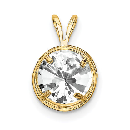 14k Yellow Gold 14k 8mm Cubic Zirconia bezel pendant