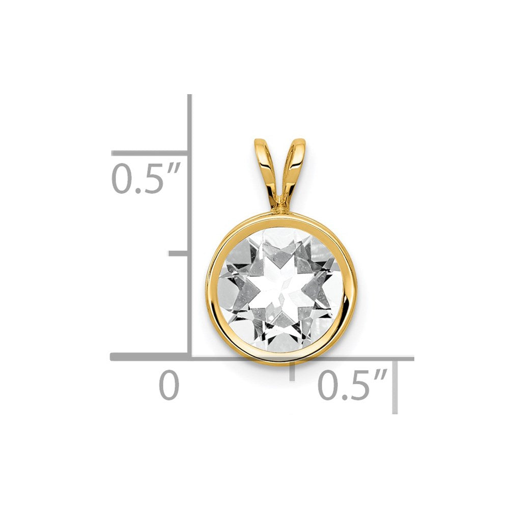 14k Yellow Gold 14k 8mm Cubic Zirconia bezel pendant