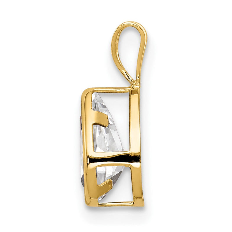14k Yellow Gold 14k 8x5mm Pear Cubic Zirconia bezel pendant