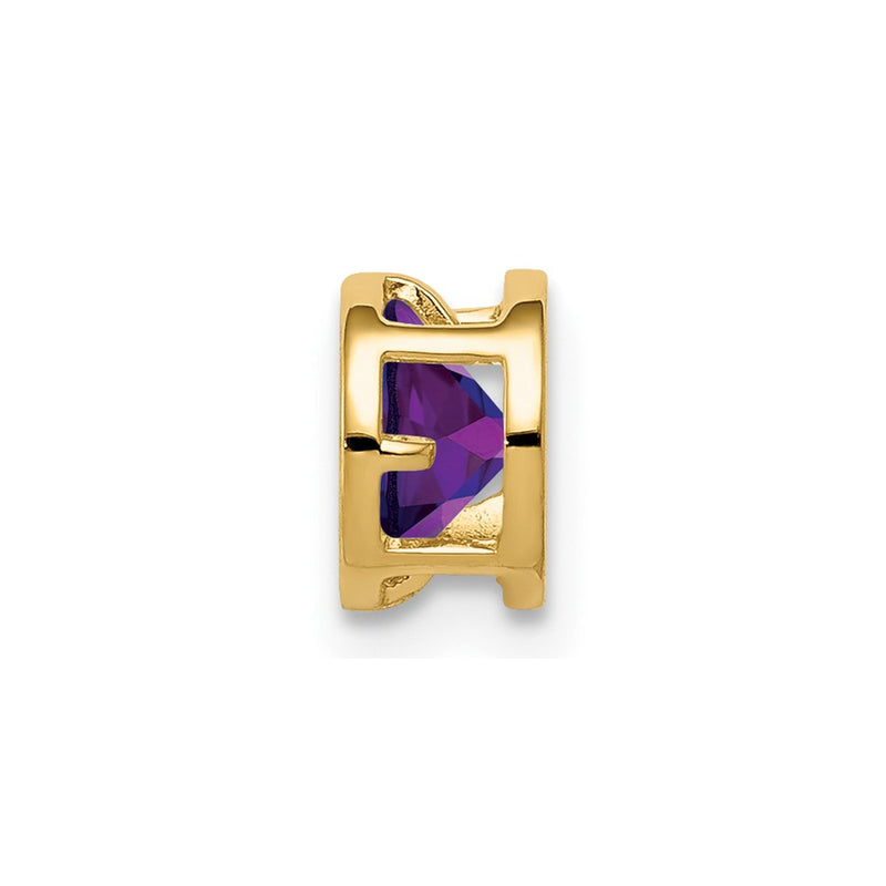 14K Yellow Gold 5mm Amethyst bezel pendant