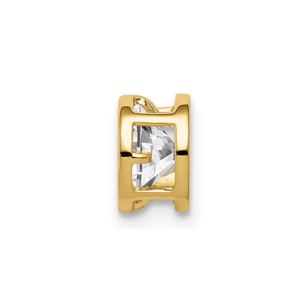 14k Yellow Gold 14k 5mm Cubic Zirconia bezel pendant