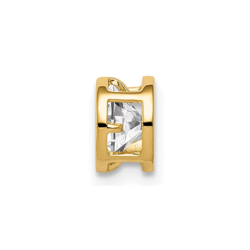 14k Yellow Gold 14k 5mm Cubic Zirconia bezel pendant