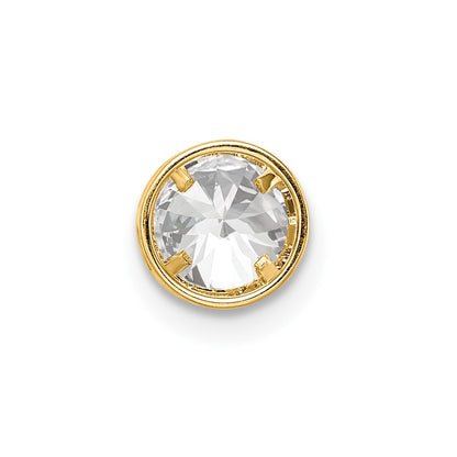 14k Yellow Gold 14k 5mm Cubic Zirconia bezel pendant