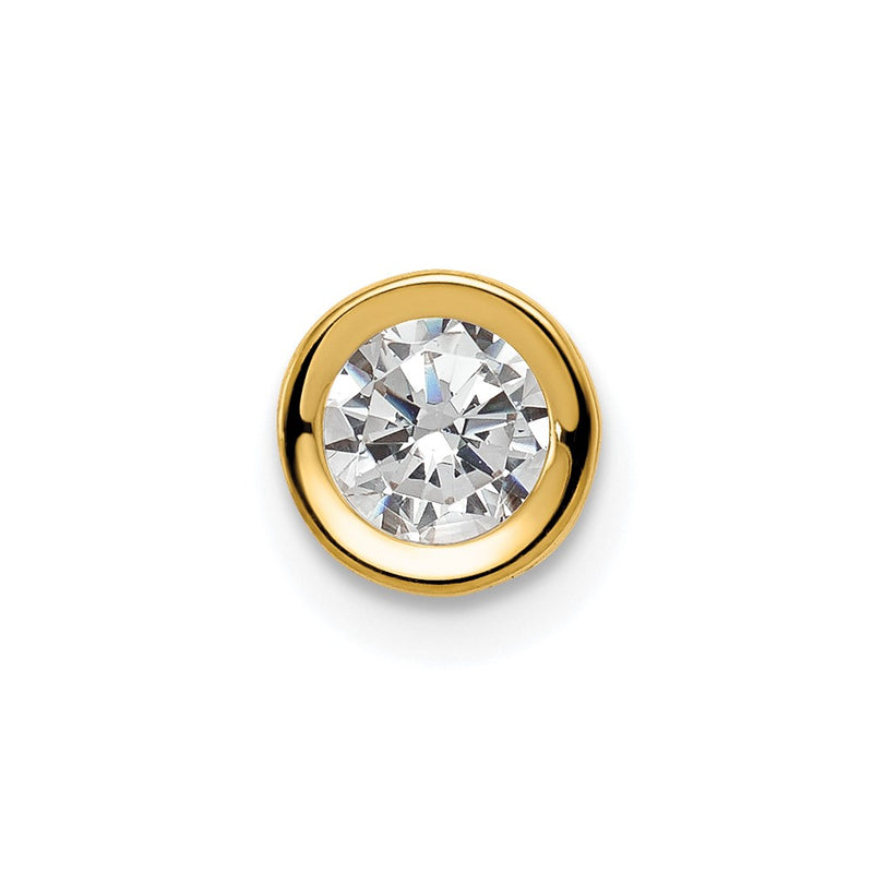 14k Yellow Gold 14k 5mm Cubic Zirconia bezel pendant