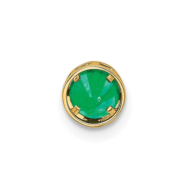 14K Yellow Gold 5mm Emerald bezel pendant