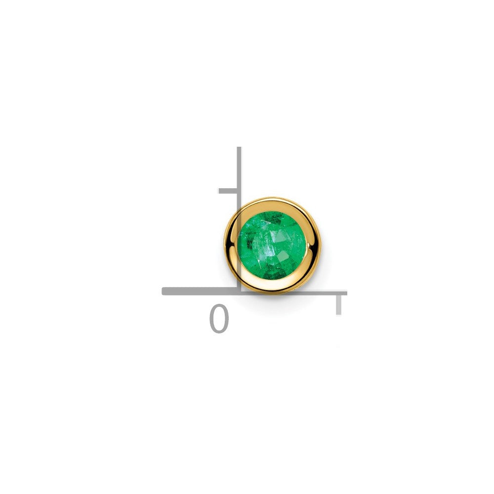 14K Yellow Gold 5mm Emerald bezel pendant