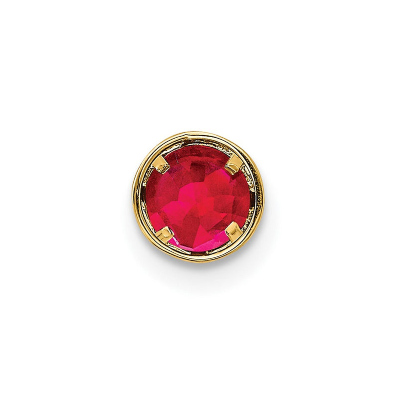 14K Yellow Gold 5mm Ruby bezel pendant