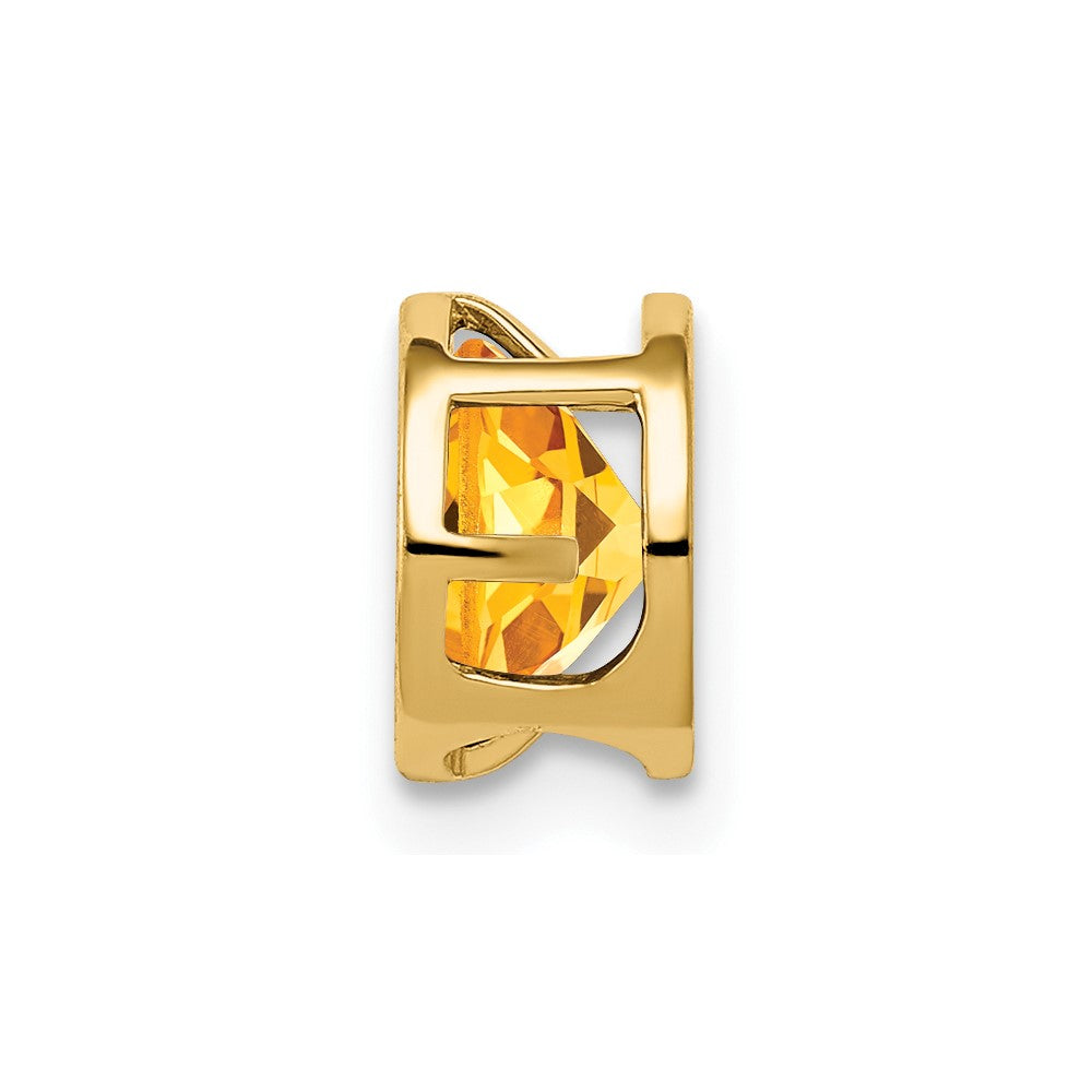 14K Yellow Gold Citrine bezel pendant