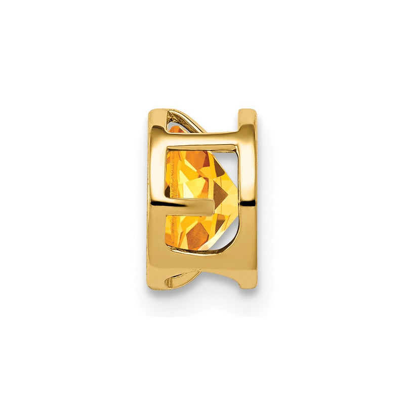 14K Yellow Gold Citrine bezel pendant