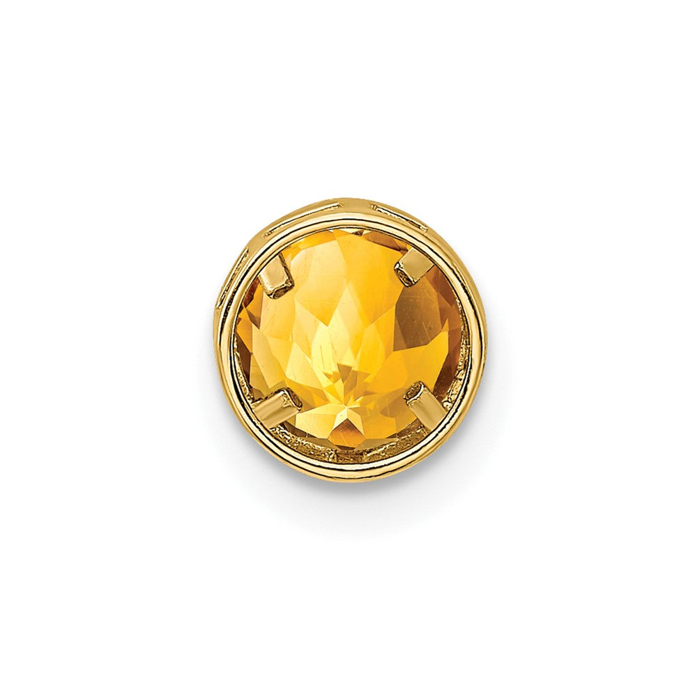 14K Yellow Gold Citrine bezel pendant