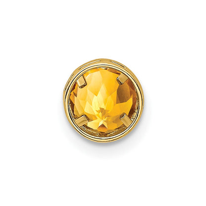 14K Yellow Gold Citrine bezel pendant