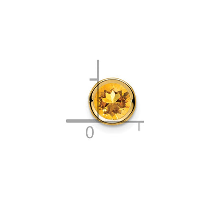 14K Yellow Gold Citrine bezel pendant