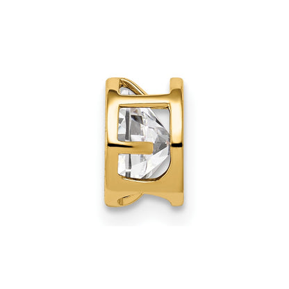 14k Yellow Gold 14k 6mm Cubic Zirconia Bezel Pendant