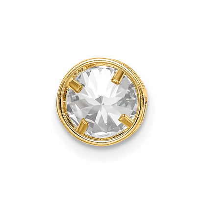 14k Yellow Gold 14k 6mm Cubic Zirconia Bezel Pendant