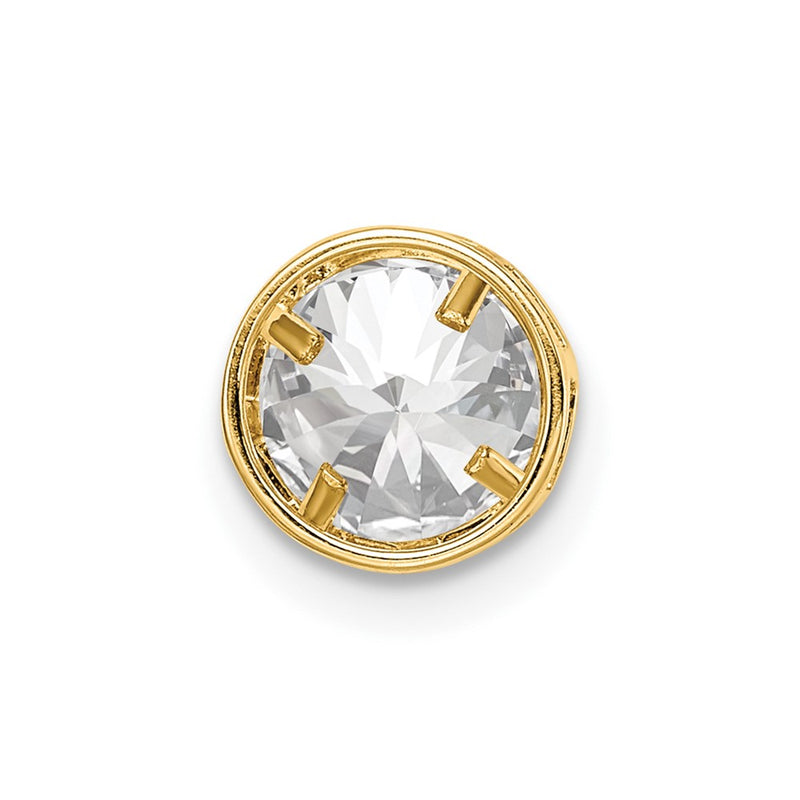 14k Yellow Gold 14k 6mm Cubic Zirconia Bezel Pendant