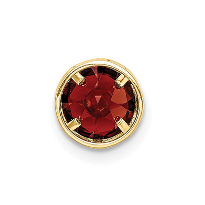 14K Yellow Gold 6mm Garnet Checker bezel pendant