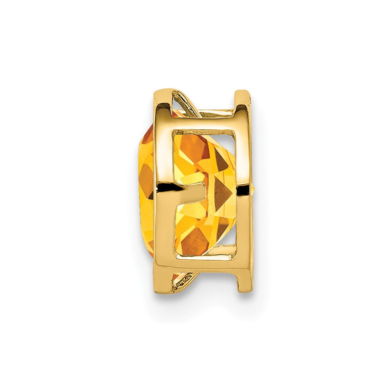 14K Yellow Gold 7mm Citrine bezel pendant