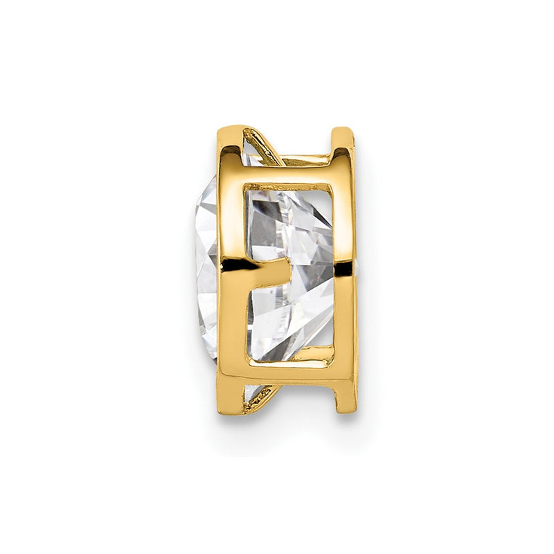14k Yellow Gold 14k 7mm Cubic Zirconia Bezel Pendant