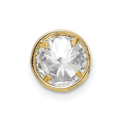 14k Yellow Gold 14k 7mm Cubic Zirconia Bezel Pendant