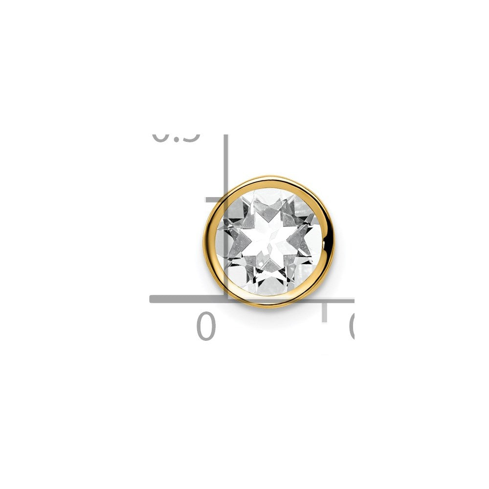 14k Yellow Gold 14k 7mm Cubic Zirconia Bezel Pendant