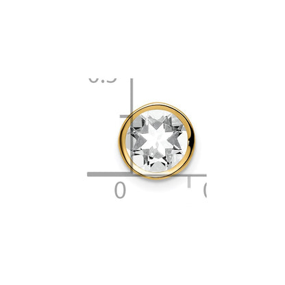 14k Yellow Gold 14k 7mm Cubic Zirconia Bezel Pendant