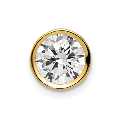 14k Yellow Gold 14k 7mm Cubic Zirconia Bezel Pendant