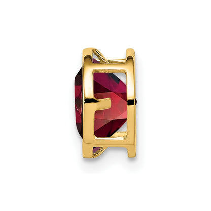 14K Yellow Gold 7mm Garnet bezel pendant