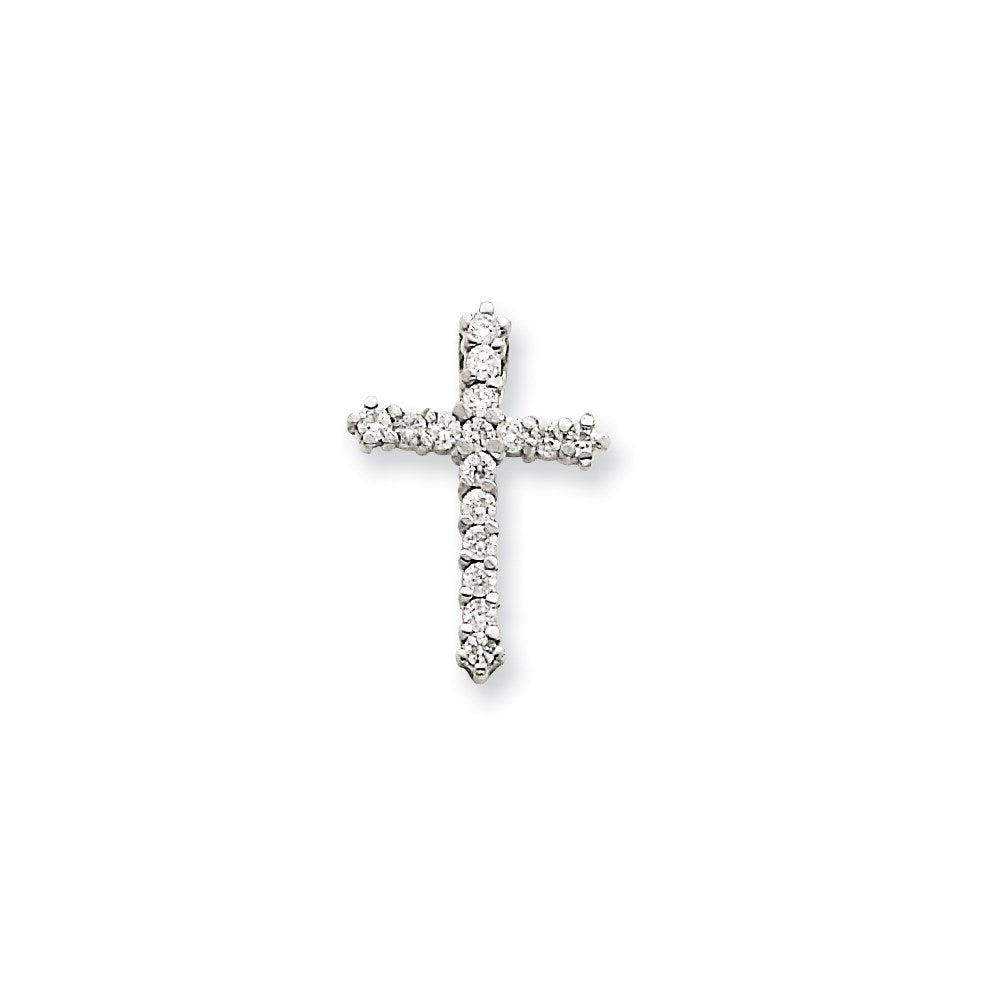 14k White Gold VS Diamond Cross