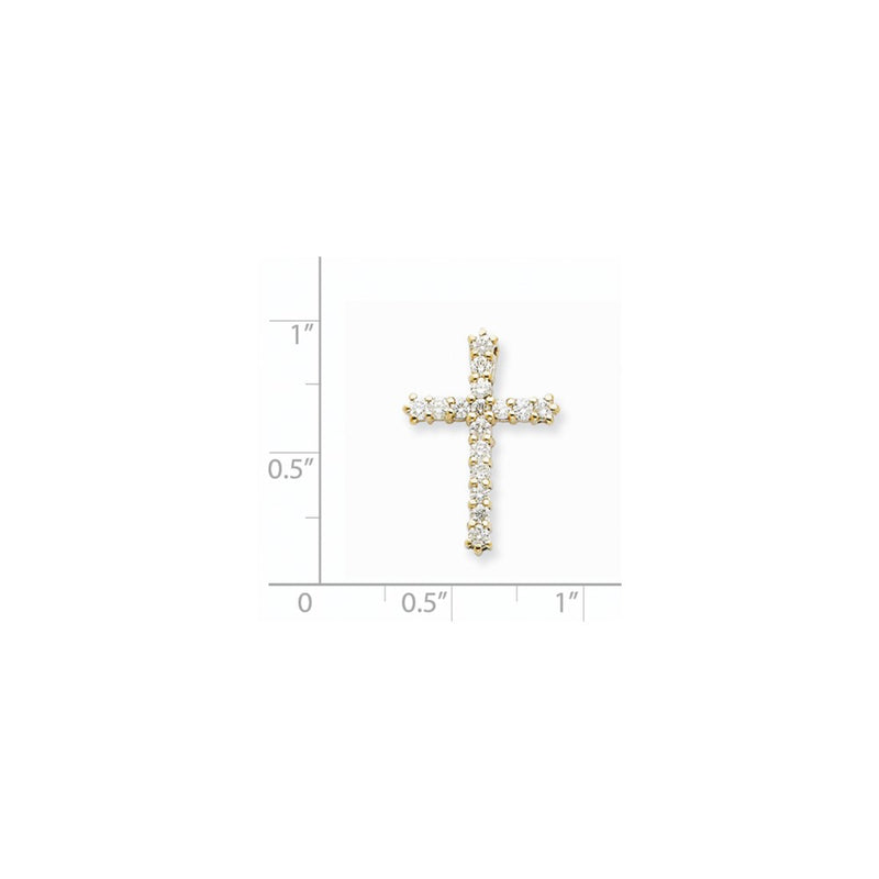 14K Yellow Gold A Real Diamond Cross