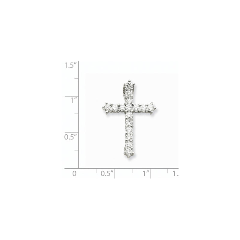 14k White Gold A Real Diamond Cross