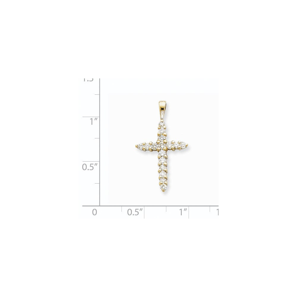 14k White Gold A Diamond Cross