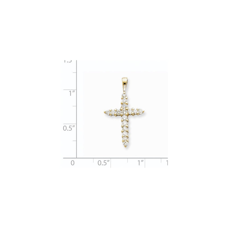 14k White Gold A Diamond Cross