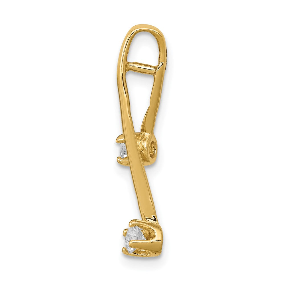 14K Yellow Gold A 2 3.0mm Diamond Chain Slide