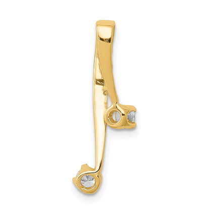 14K Yellow Gold Aa 2 3.0mm Diamond Chain Slide