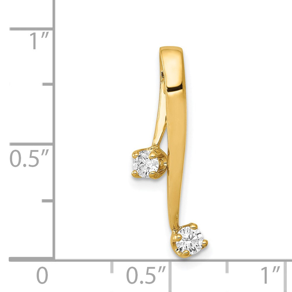 14K Yellow Gold A 2 3.0mm Diamond Chain Slide