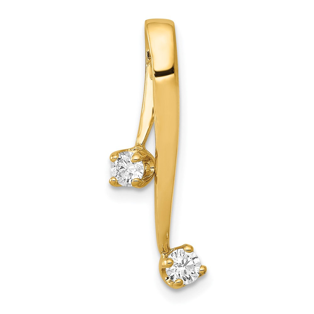 14K Yellow Gold Aa 2 3.0mm Diamond Chain Slide
