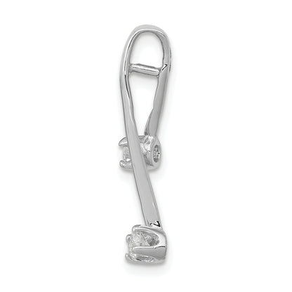 14k White Gold A 2 3.0mm Diamond Chain Slide