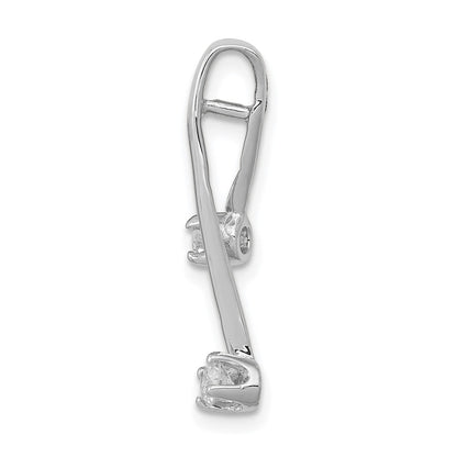 14k White Gold AAA 2 3.0mm Diamond Chain Slide
