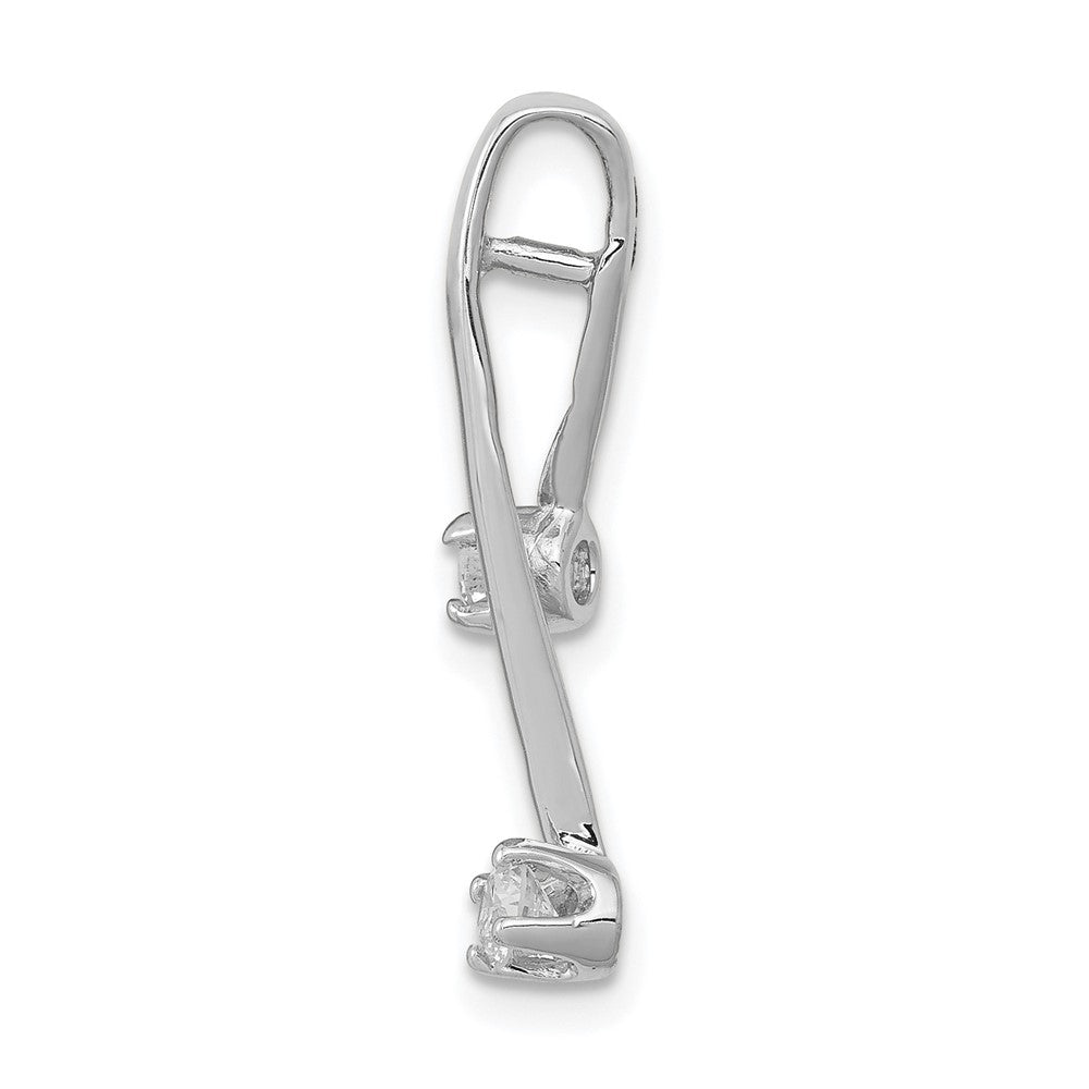 14k White Gold A 2 3.0mm Diamond Chain Slide
