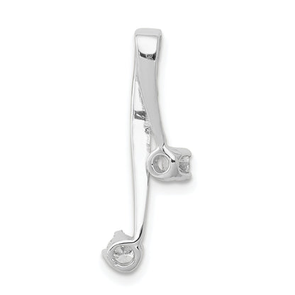 14k White Gold A 2 3.0mm Diamond Chain Slide