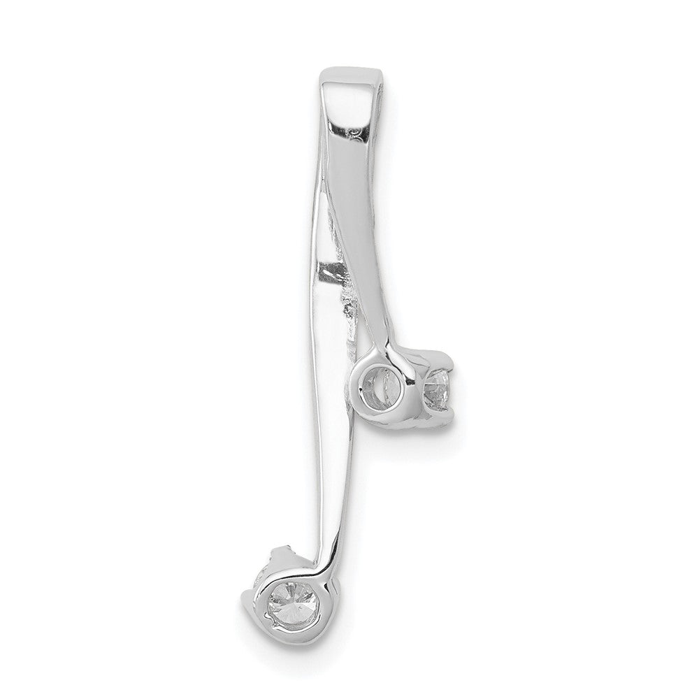14k White Gold AAA 2 3.0mm Diamond Chain Slide