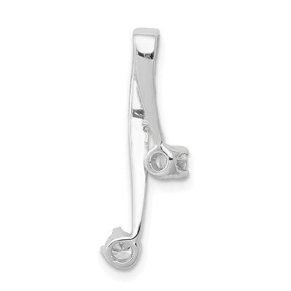 14k White Gold A 2 3.0mm Diamond Chain Slide