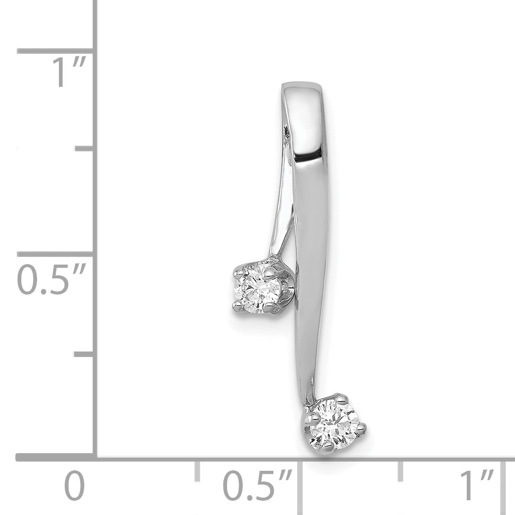 14k White Gold A 2 3.0mm Diamond Chain Slide
