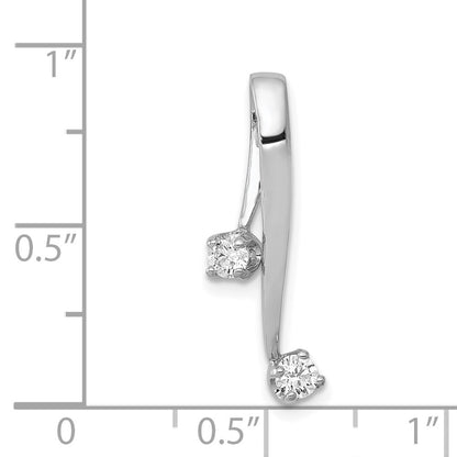 14k White Gold AAA 2 3.0mm Diamond Chain Slide